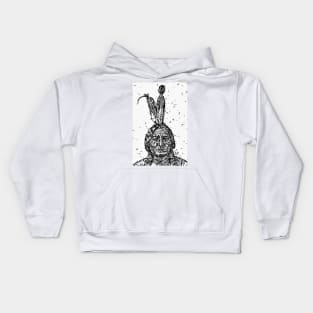 SITTING BULL ink portrait.2 Kids Hoodie